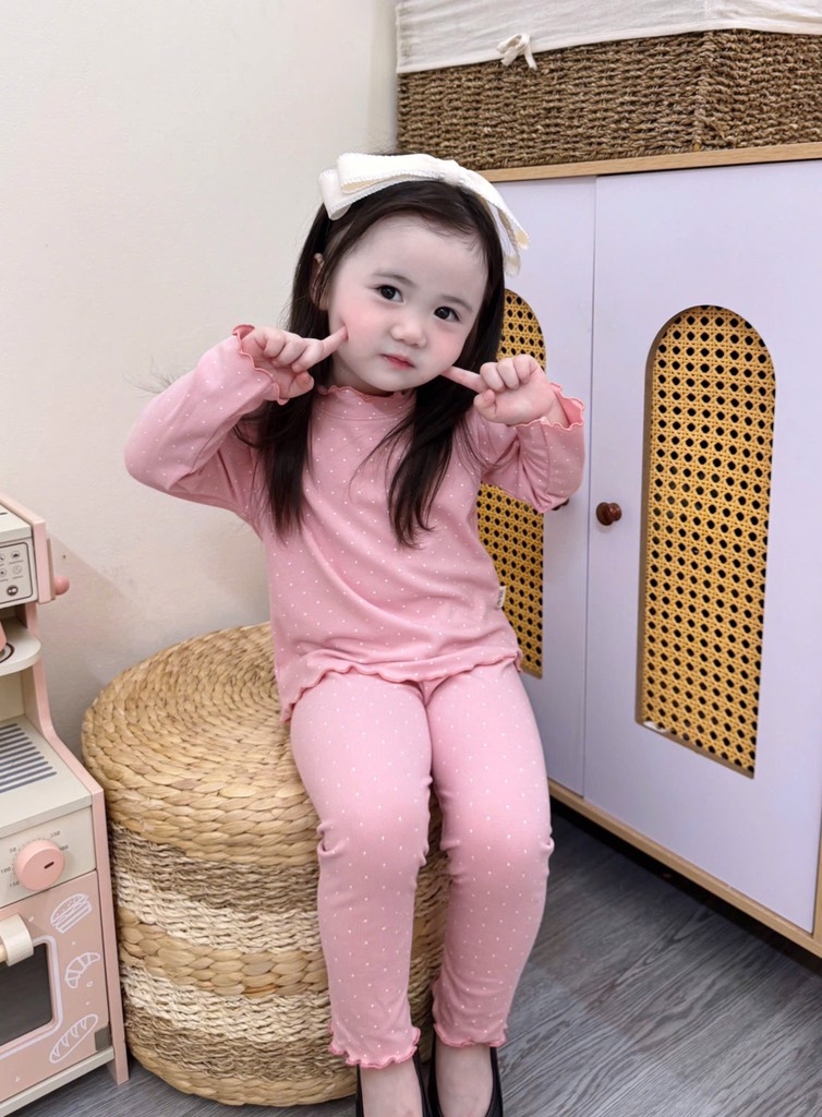 SET BỘ ZIP DÀI CHẤM BI 3 MÀU BÉ GÁI(XẢ 55k)