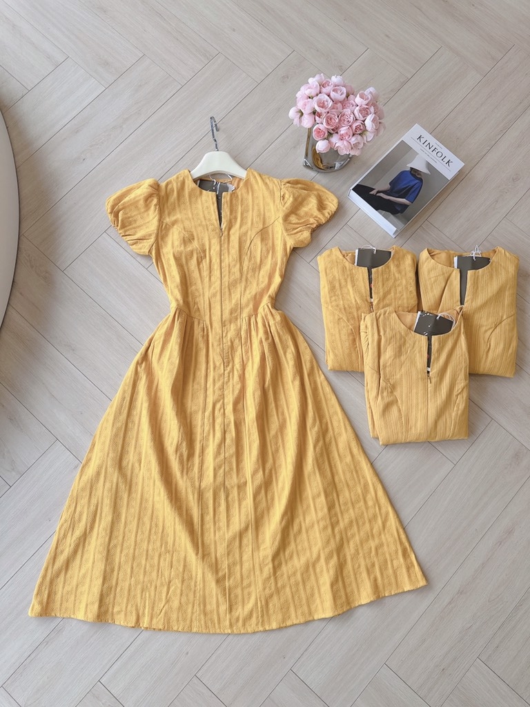 VÁY VÀNG HAI LỚP XẺ TRƯỚC NỮ