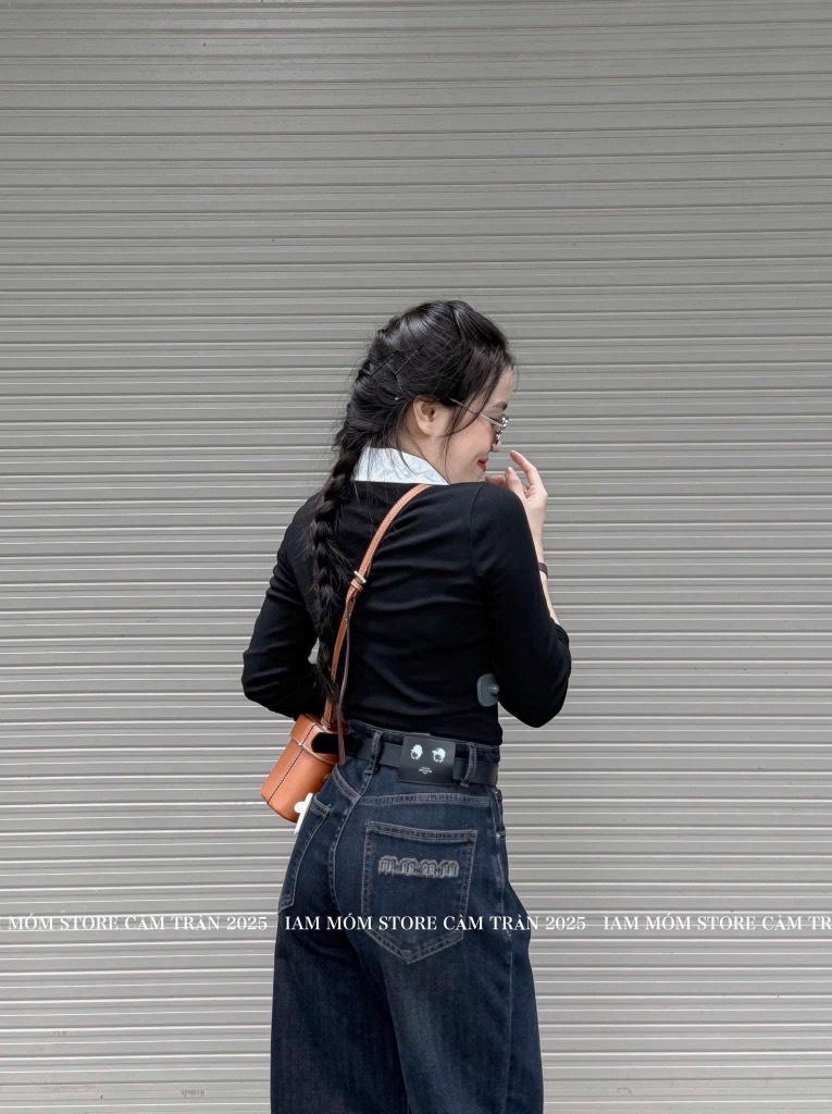 QUẦN JEAN NỮ ĐEN GẤU TO SẴN