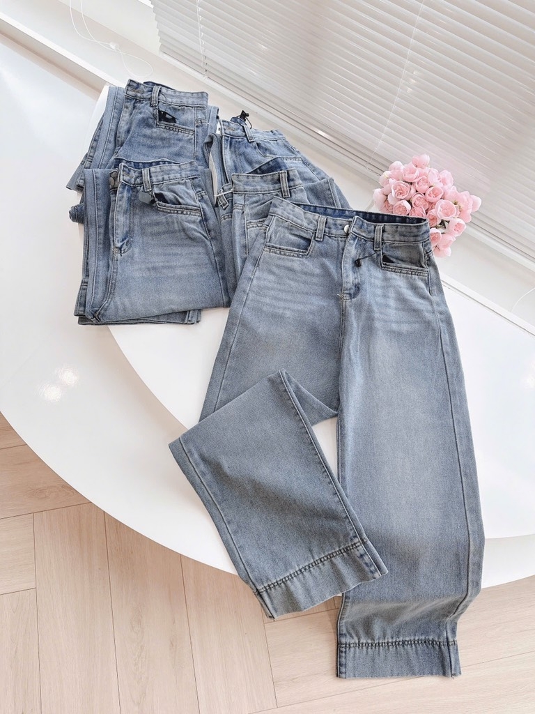 QUẦN JEANS NỮ SUÔNG GẤU TO TÚI VẠT SẴN