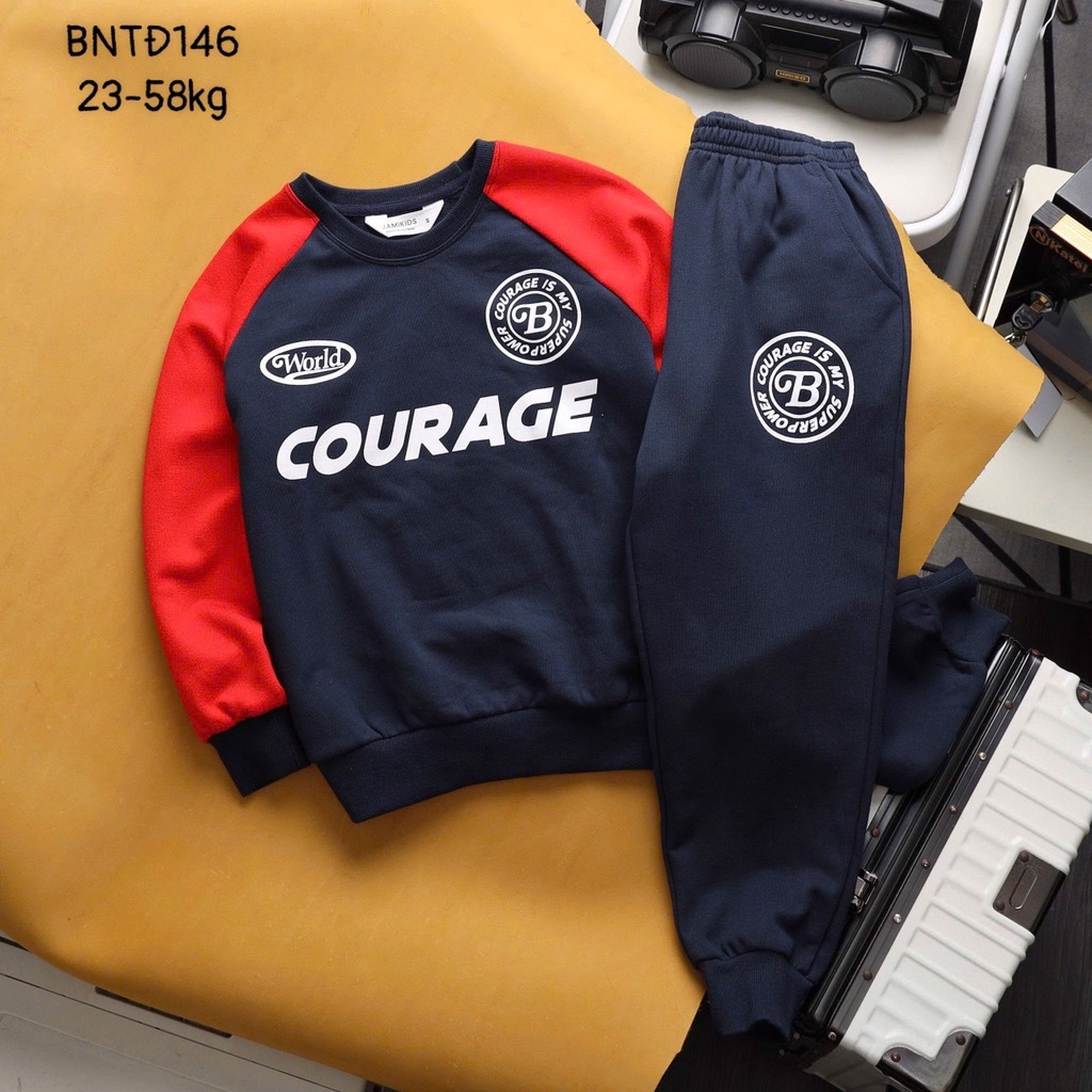 BỘ NỈ DÀI DA CÁ XUẤT PHỐI MÀU JUSTICE MEAGER COURAGE SIZE ĐẠI BÉ TRAI