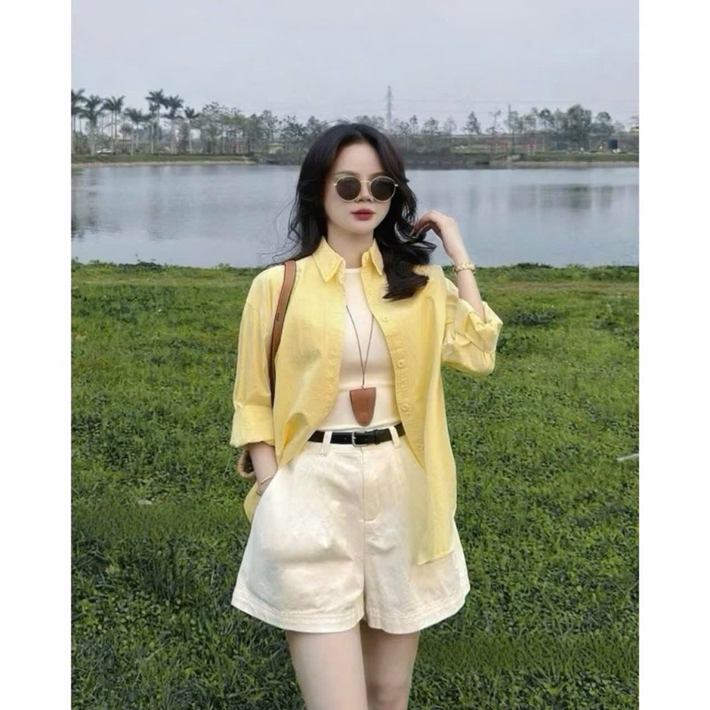 SET ÁO SƠ MI MIX QUẦN SHORT NỮ (SALE 143k)