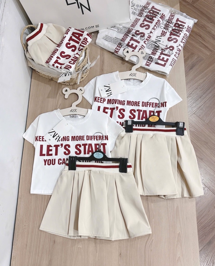 SET VÁY ZR KAKI TONE BE BÉ GÁI SẴN(Xả 39k)