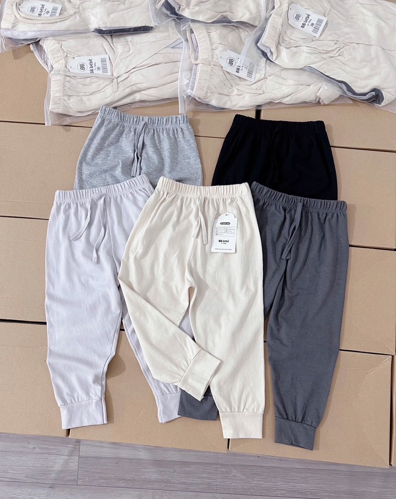 SET 5 QUẦN DÀI BÉ TRAI BẢNG MÀU GHI SẴN (SALE 99k)