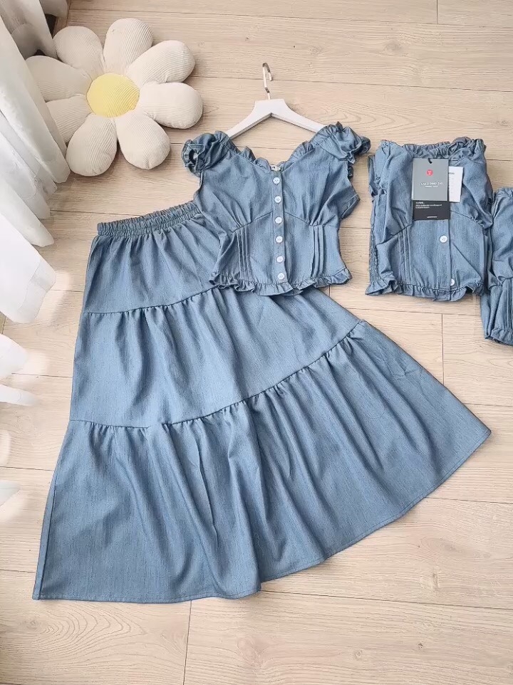 SET BÒ NỮ BIÊN NHẬT LI BÈO GẤU MIX CHÂN VÁY (KH ĐẶT SLL)