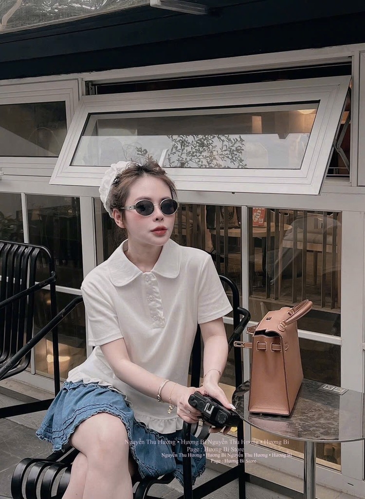 ÁO POLO CỘC VIỀN BÈO NỮ
