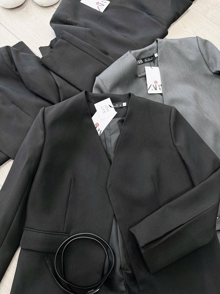 ÁO VEST NỮ ZARA KÈM ĐAI THU ĐÔNG SẴN