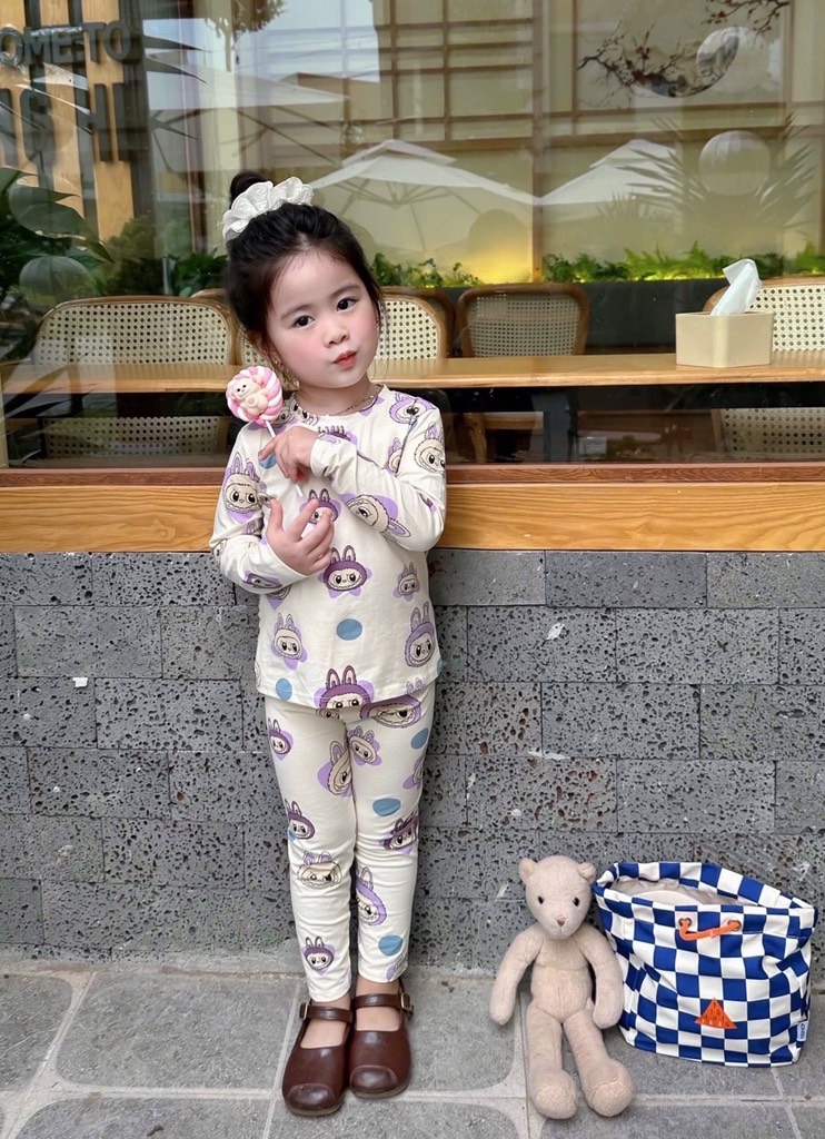 SET 2 BỘ COTTON LABUBUTHU ĐÔNG  BÉ GÁI (sale 79k)
