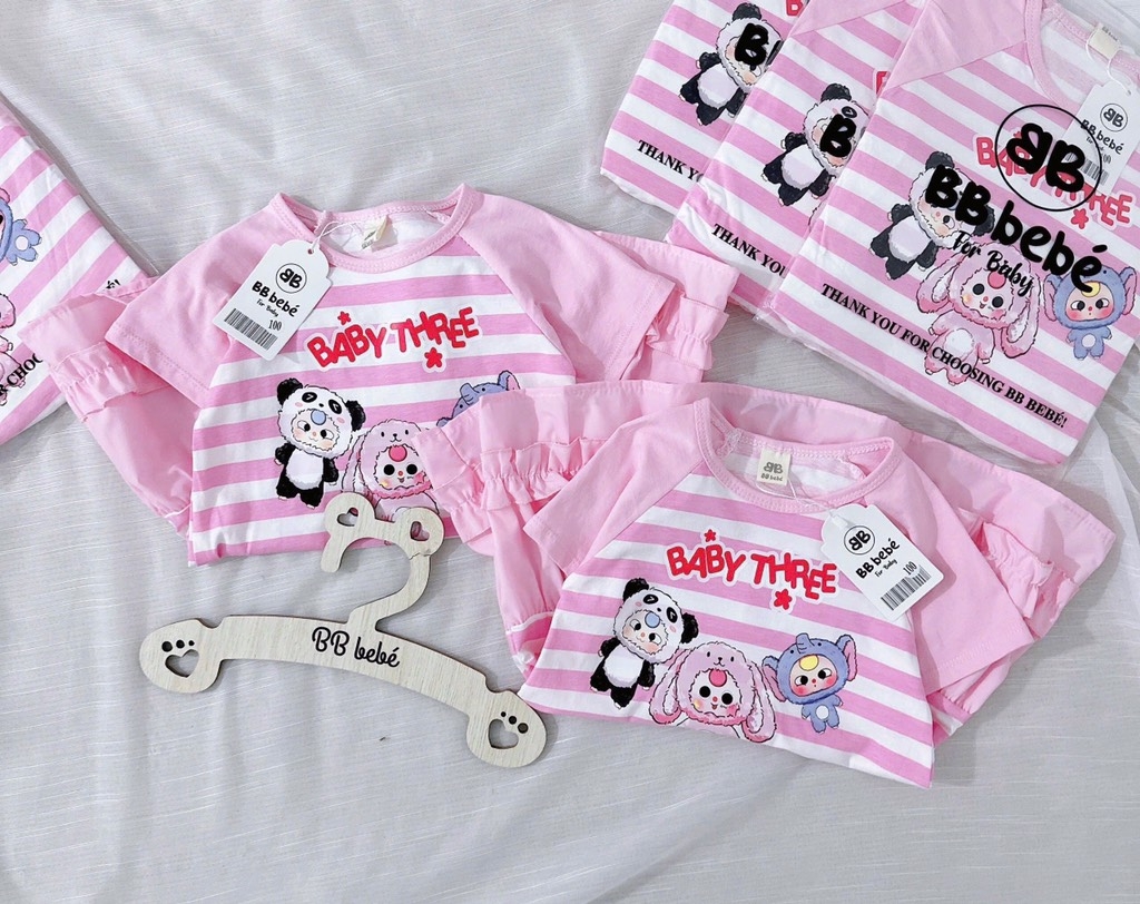 VÁY BÉ BABY THREE 2 MÀU HỒNG BÉ GÁI(XẢ 59k)