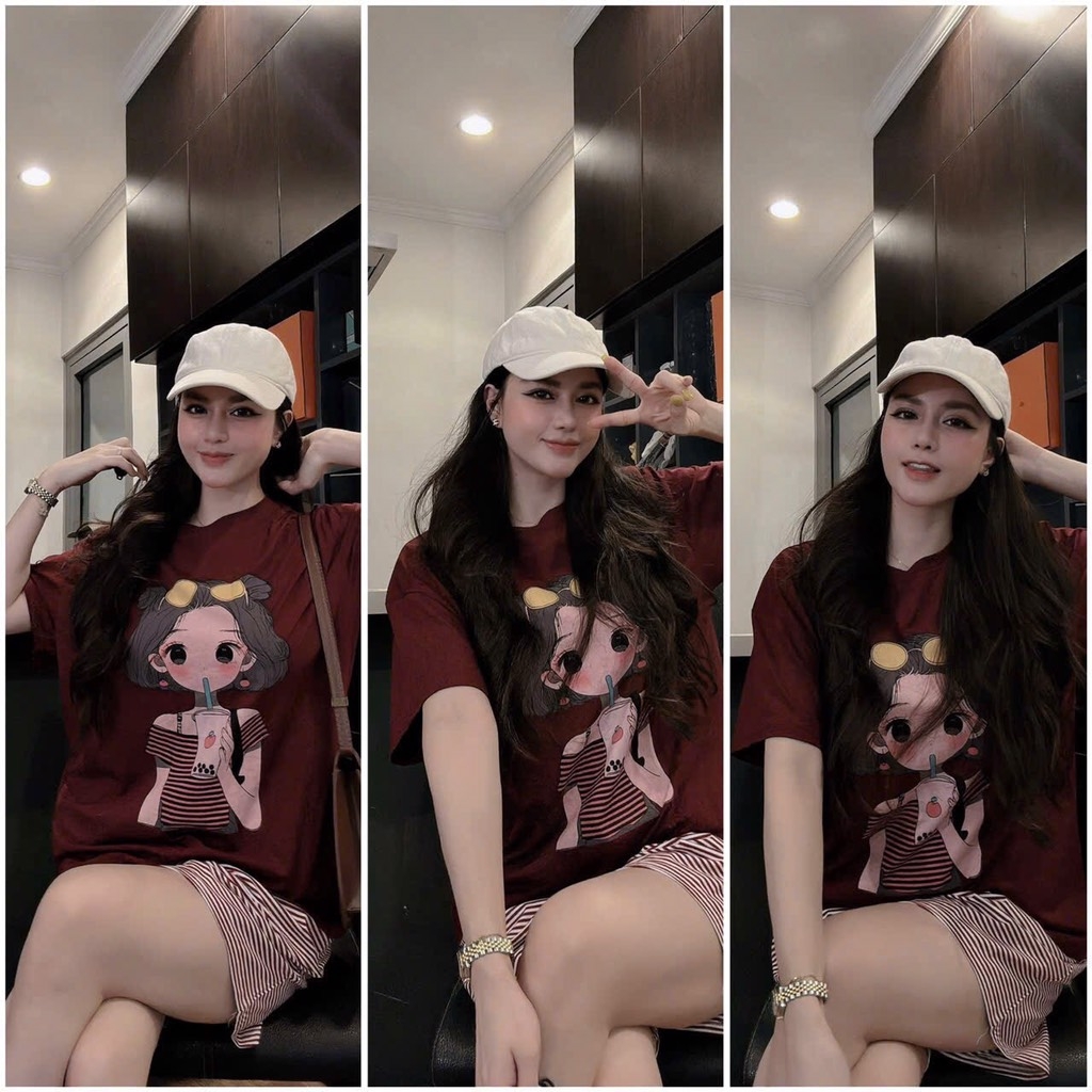 SET ÁO PHÔNG ĐỎ CÔ GÁI QUẦN ĐÙI KẺ NỮ SẴN