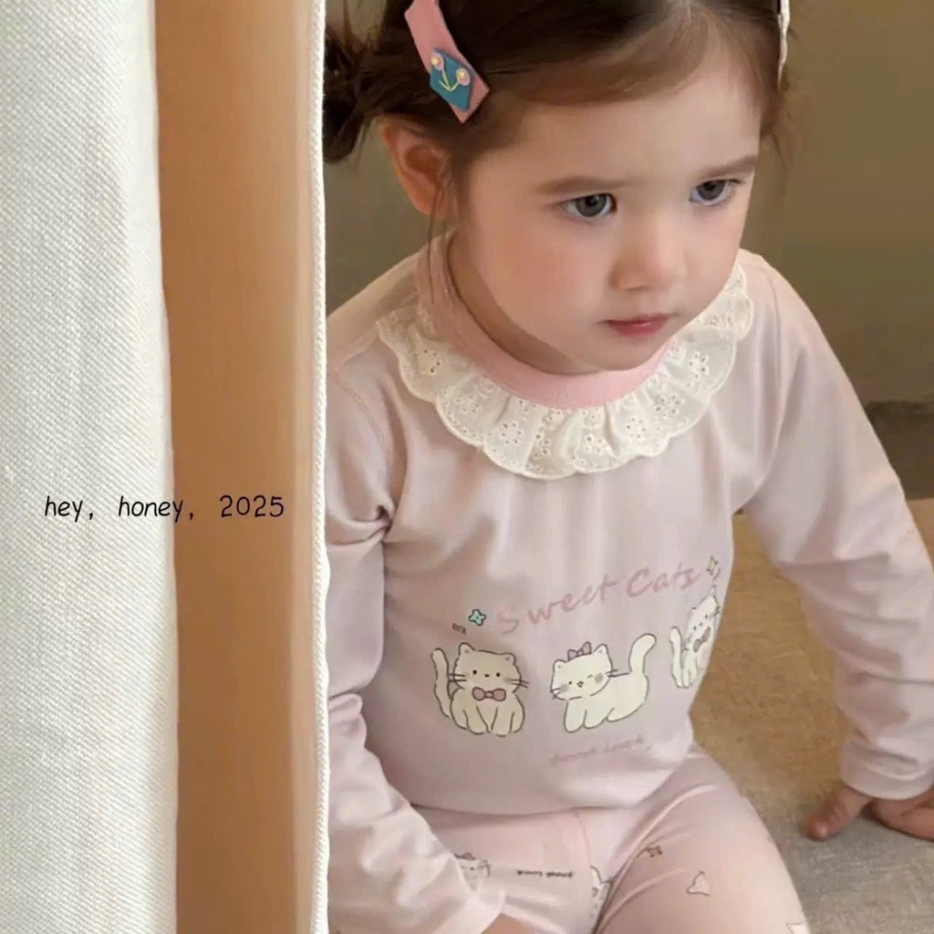 SET 2 BỘ DÀI BÉ GÁI MÈO TONE HỒNG