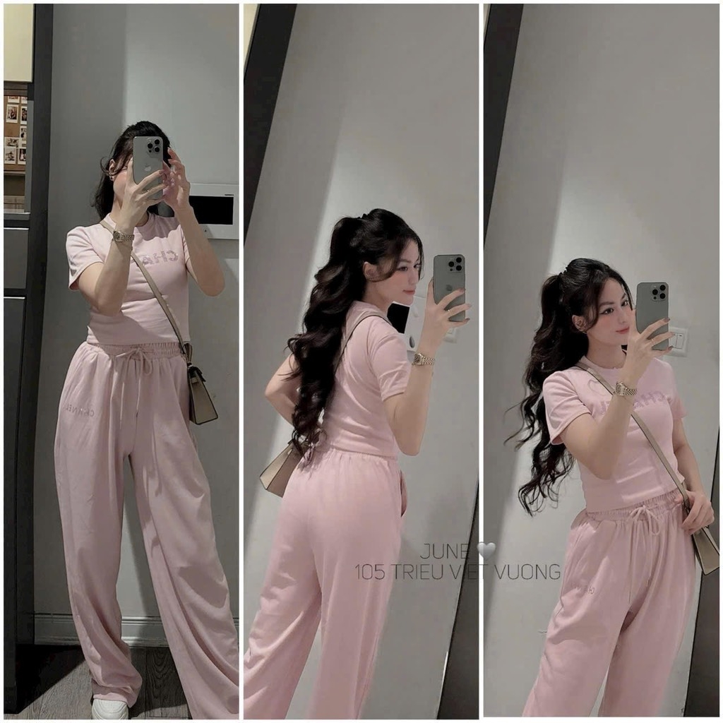 SET BỘ HỒNG ĐÍNH ĐÁ CELINE NỮ