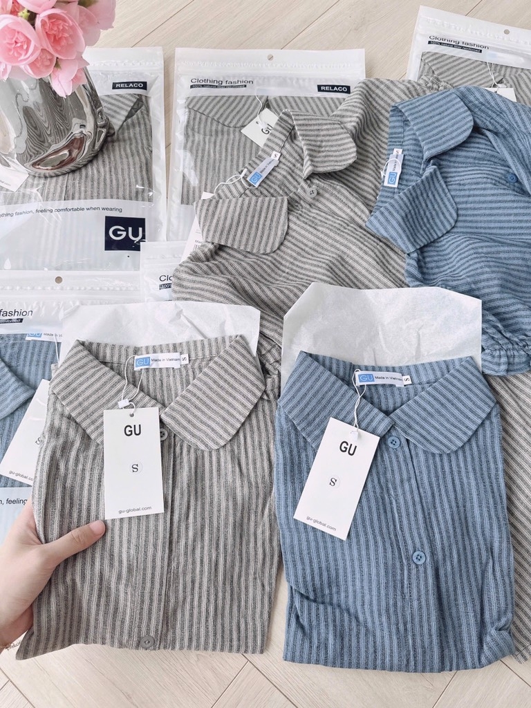 ÁO SƠ MI GU CỔ SEN TAY LIỀN BÈO NỮ SẴN