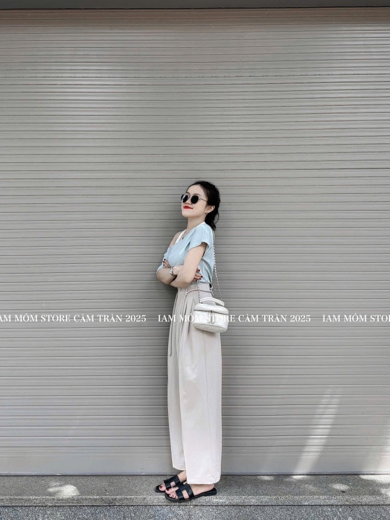 QUẦN SUÔNG VẢI 2 MÀU BUỘC DÂY NỮ