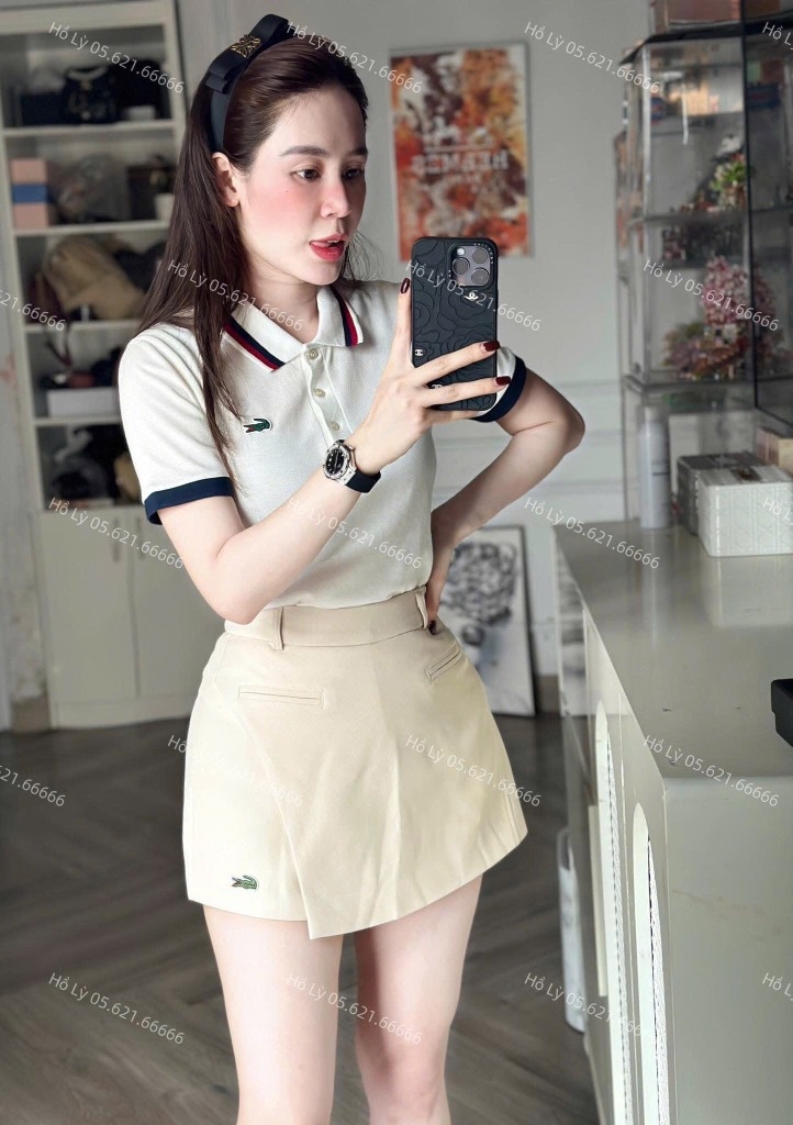 ÁO POLO CÁ SẤU CỔ VIỀN NỮ SẴN