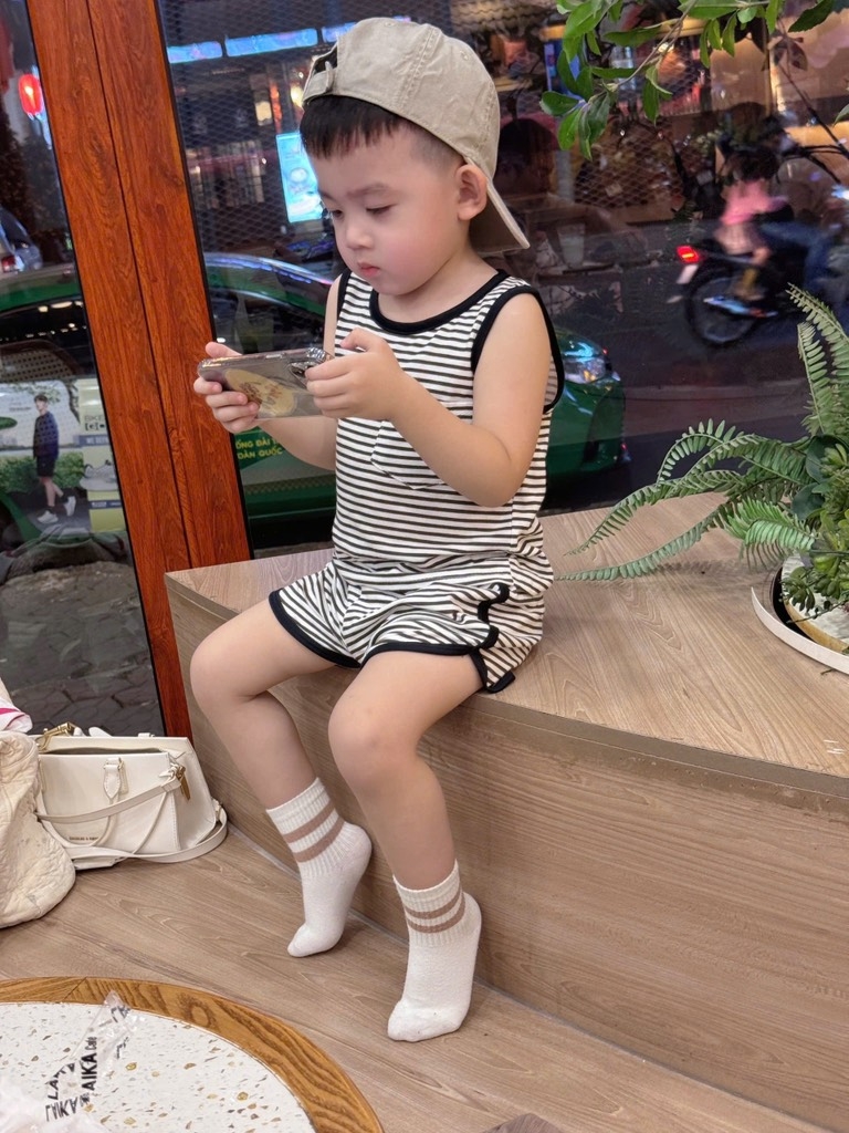 SET 4 BỘ BA LỖ TONE NÂU GHI KẺ BÉ TRAI