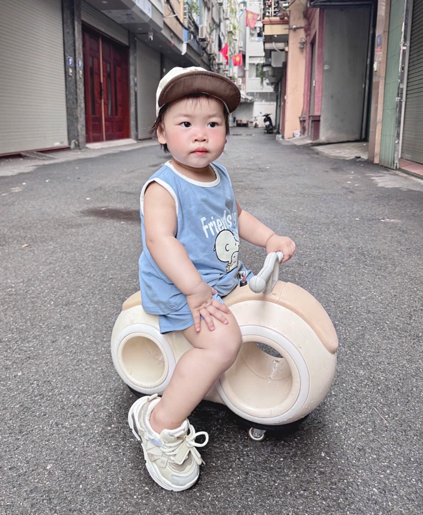 SET 2 BỘ BA LỖ SNOOPY TONE XANH TRẮNG BÉ TRAI