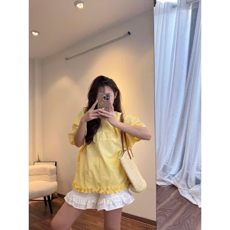 SET ÁO VÀNG BABYDOLL QUẦN ĐÙI NỮ