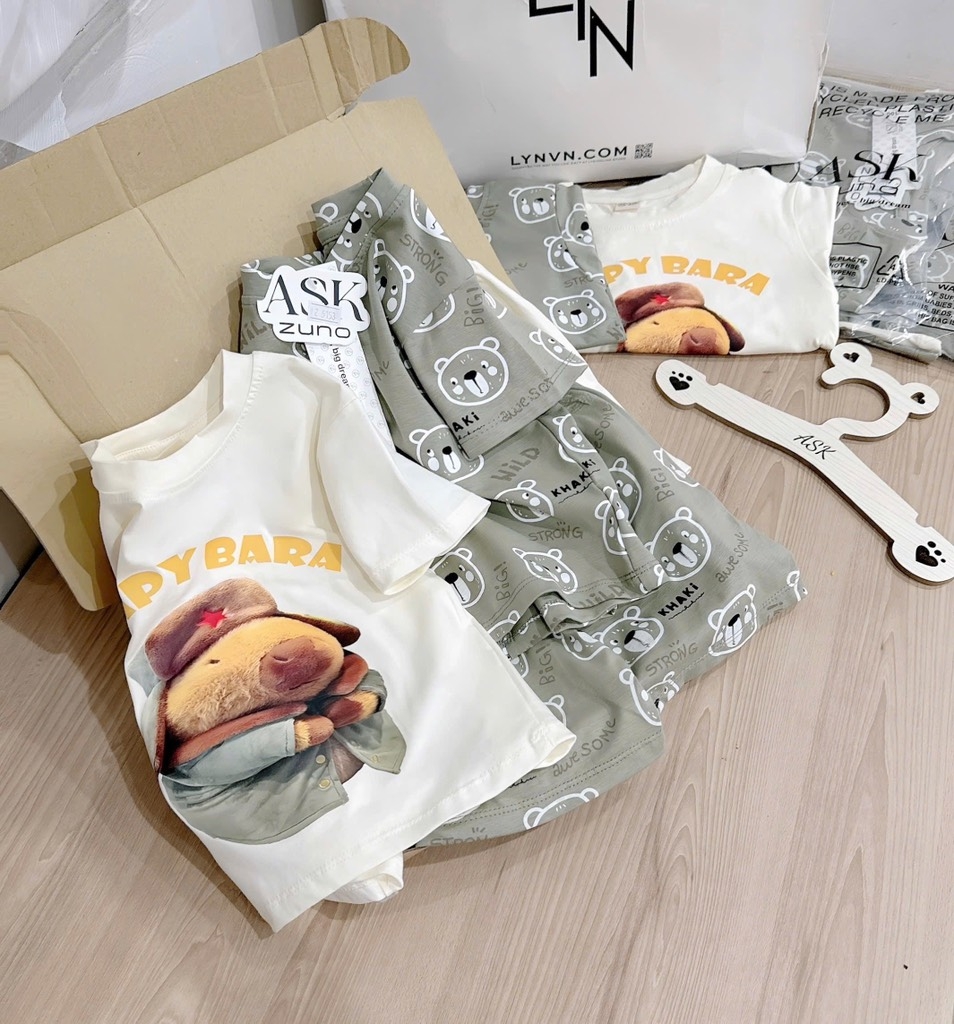 SET 2 BỘ CAPY BARA BÉ TRAI SẴN (SALE 103k)