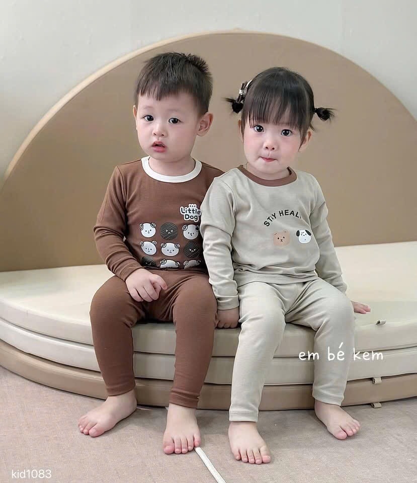 SET 2 BỘ DÀI TÂY TONE NÂU BE CHO BÉ TRAI BÉ GÁI