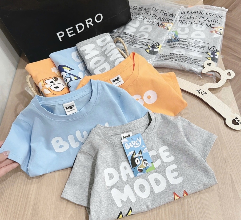 SET 3 ÁO CỘC BLUEY DƯƠNG XÁM CAM BÉ TRAI (XẢ 69k)