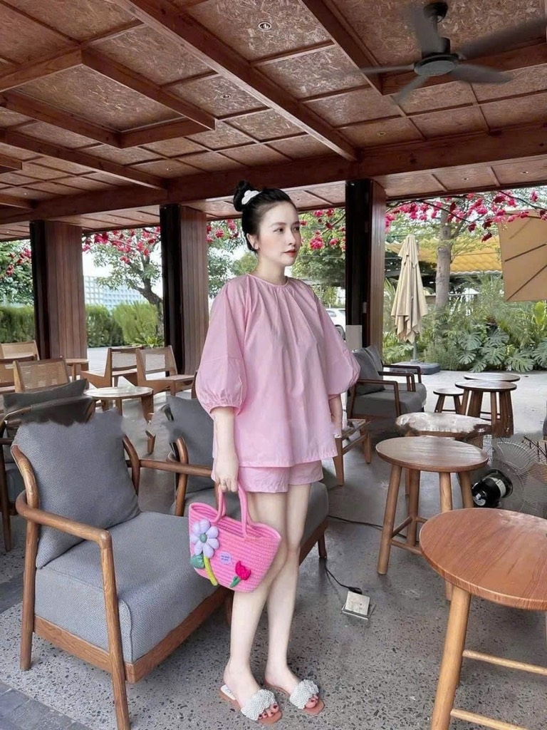 SET HỒNG TAY BỒNG QUẦN ĐÙI NỮ