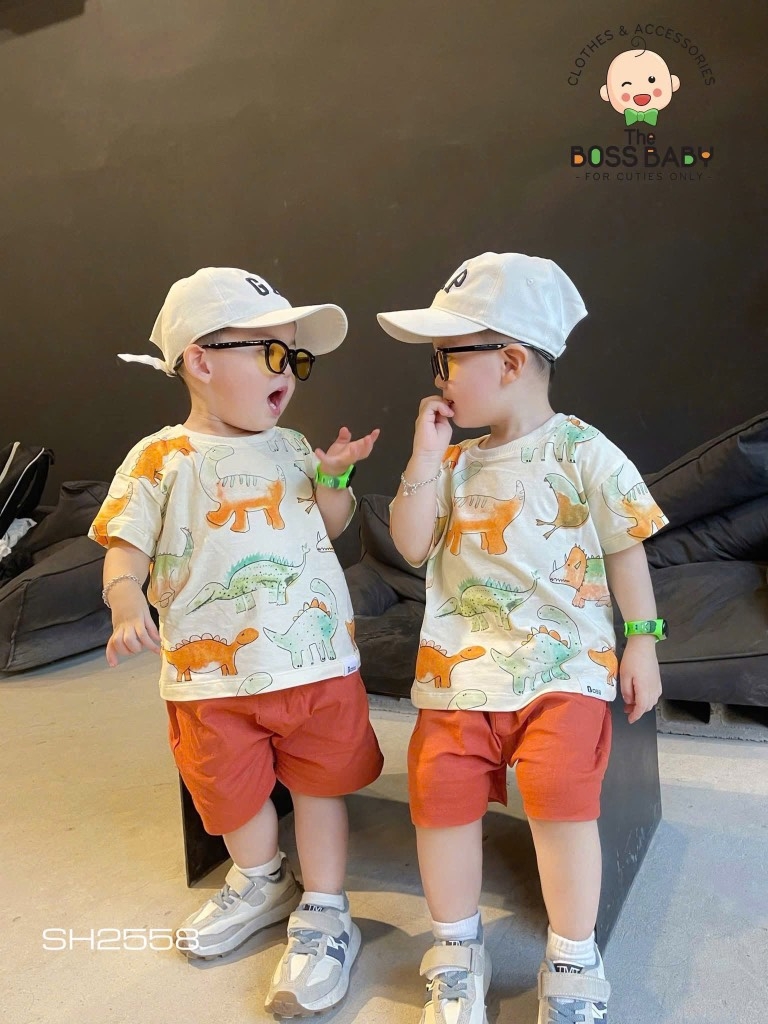 SET KHỦNG LONG QUẦN CAM BÉ TRAI SẴN (SALE 62k)