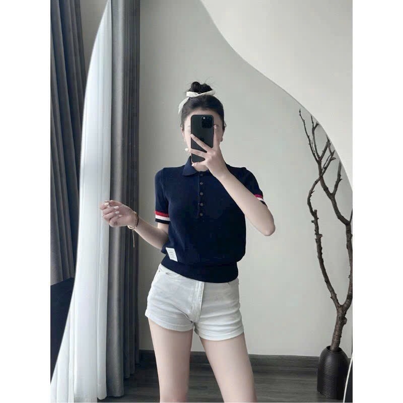 ÁO LEN CỘC TAY 2 MÀU VIỀN TAY NỮ THU ĐÔNG SẴN