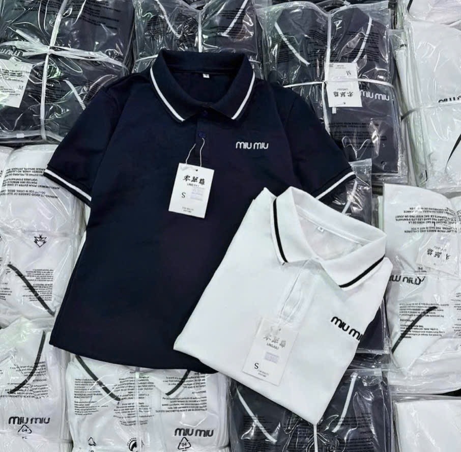 ÁO POLO THÊU MIU MIU CỰC XINH NỮ SẴN( Xả 50k)