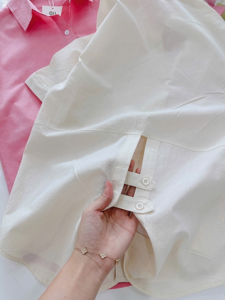 ÁO SƠ MI CÀI SAU 2 MÀU TÚI TRƯỚC NỮ (SALE 75k)
