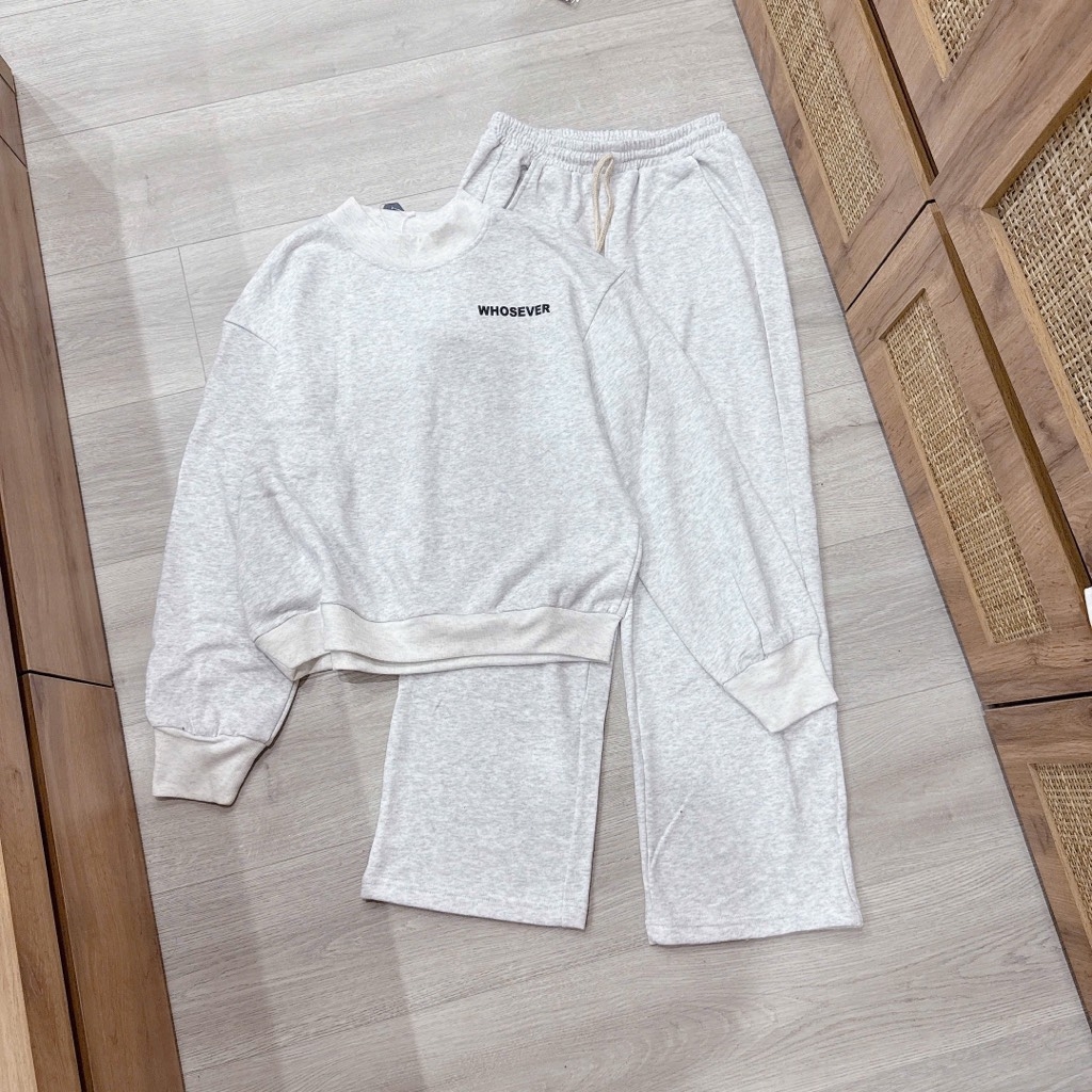 SET BỘ DÀI TÀN XÁM WHOSAVER NỮ THU ĐÔNG