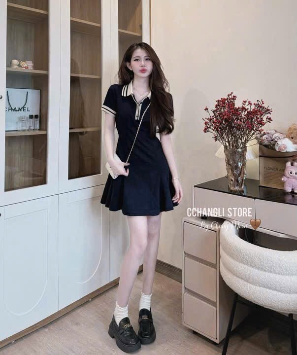VÁY POLO XANH DƯƠNG NỮ
