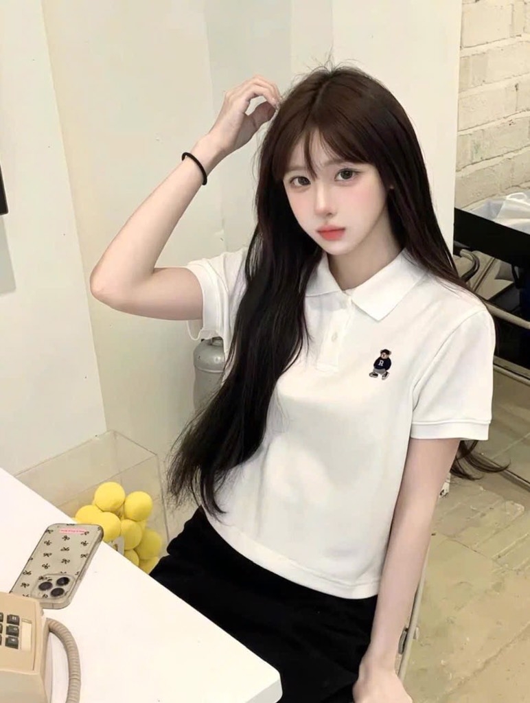 ÁO POLO THÊU GẤU SPAO KOREA NỮ SẴN (sale 115k)