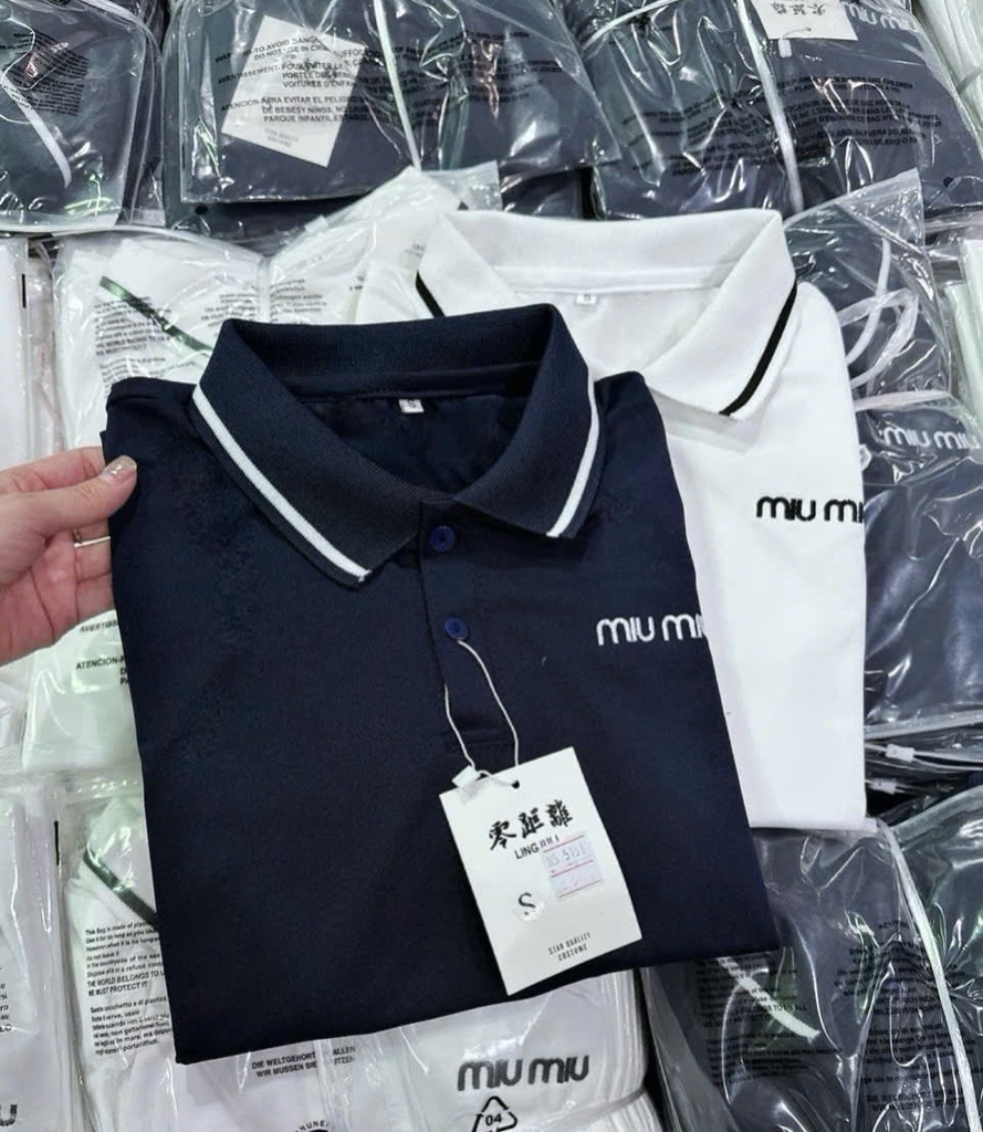 ÁO POLO THÊU MIU MIU CỰC XINH NỮ SẴN( Xả 50k)