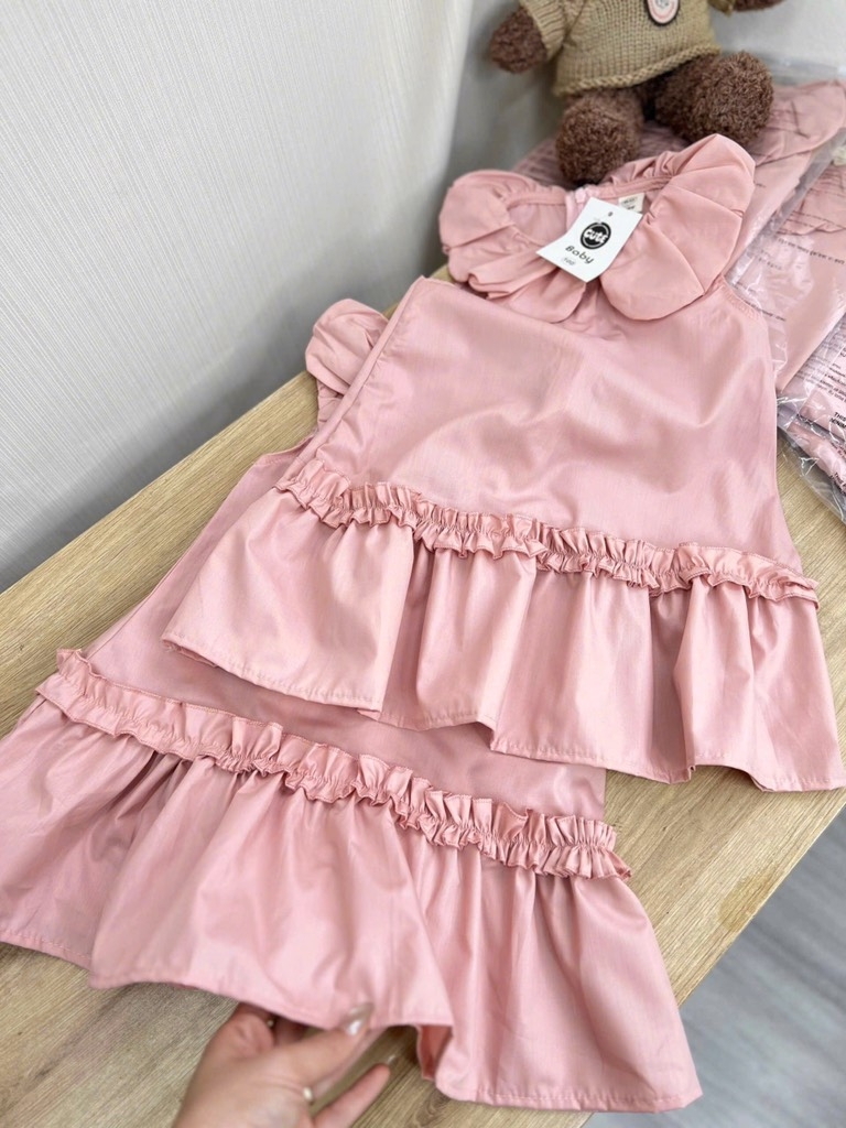 VÁY ĐŨI HỒNG CỔ SEN ĐUÔI CÁ TIỂU THƯ CHO BÉ GÁI SẴN (SALE 65k)