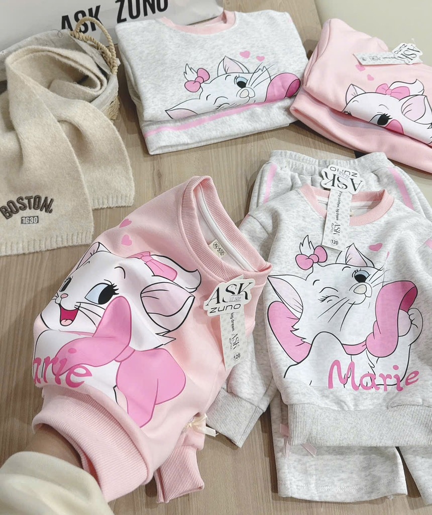 BỘ DÀI NỈ HAI DA MÈO MARIE HỒNG XÁM BÉ GÁI