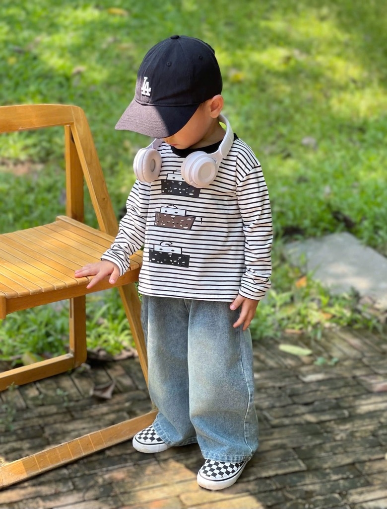 SET BỘ DÀI ÁO PHÔNG KẺ QUẦN BÒ BÉ TRAI SẴN(XẢ 89k)