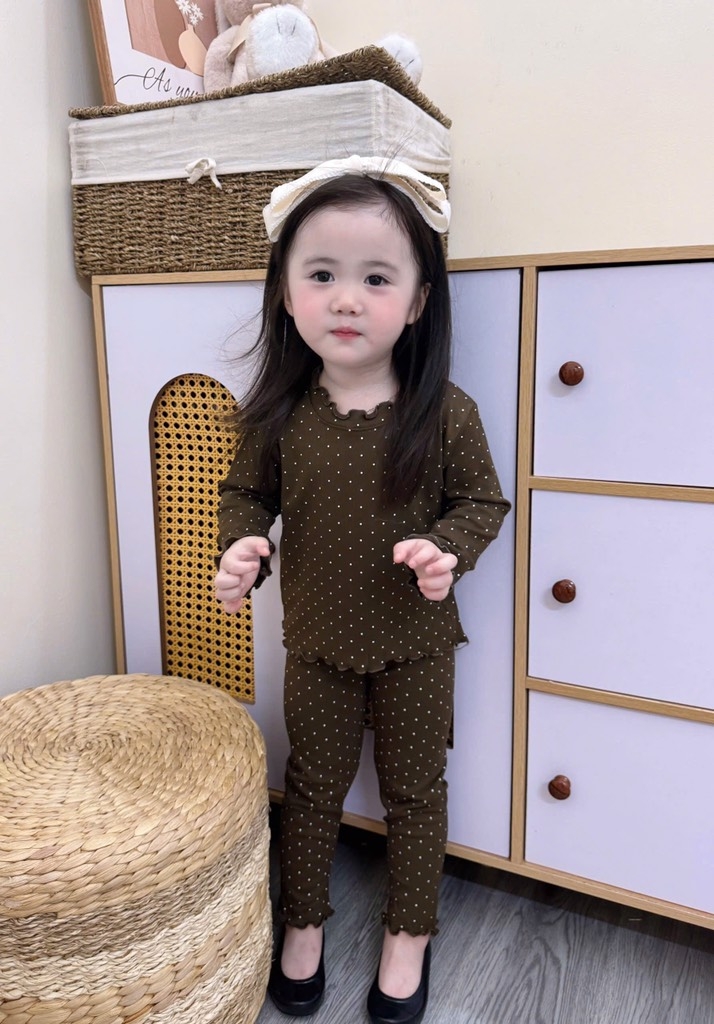 SET BỘ ZIP DÀI CHẤM BI 3 MÀU BÉ GÁI(XẢ 55k)