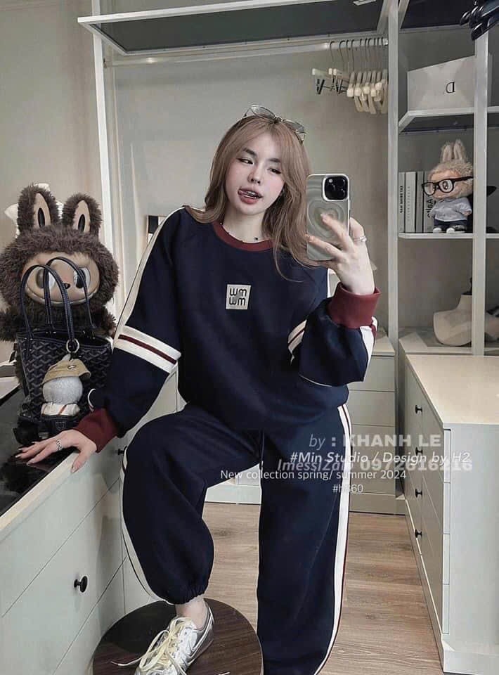 SET NỈ NỮ MIU MIU PHỐI MÀU NEW SB2214 THU ĐÔNG SẴN (SALE ĐỎ 110k)