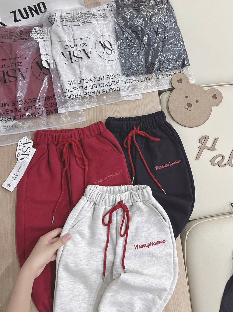 SET 3 QUẦN DÀI NỈ ỐNG BO WASSUP BÉ TRAI