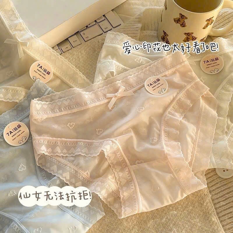 SET 10 QUẦN LÓT REN TRÁI TIM NỮ SẴN