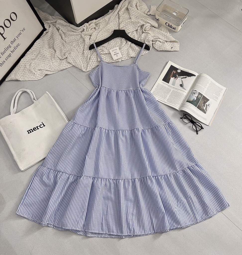 VÁY 2S MAXI KẺ SIU HOT (Xả 60k)