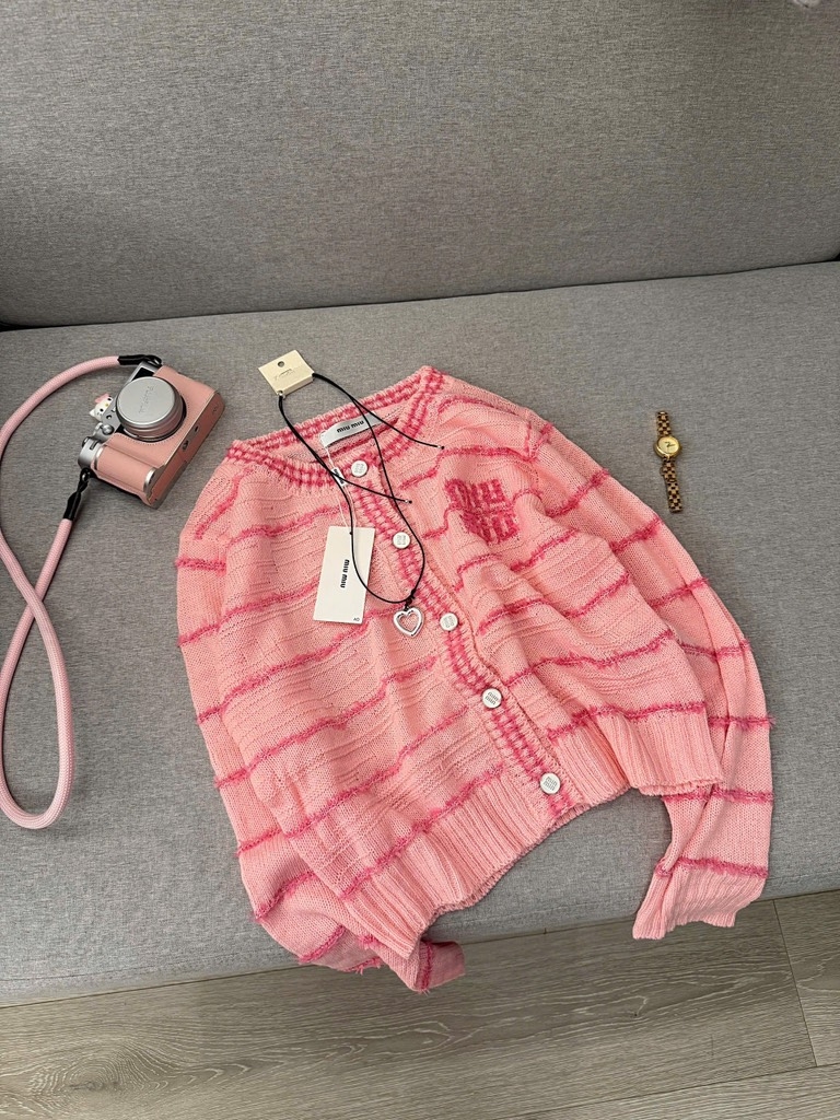 ÁO LEN CAẢDIGAN HỒNG MIU MIU NỮ