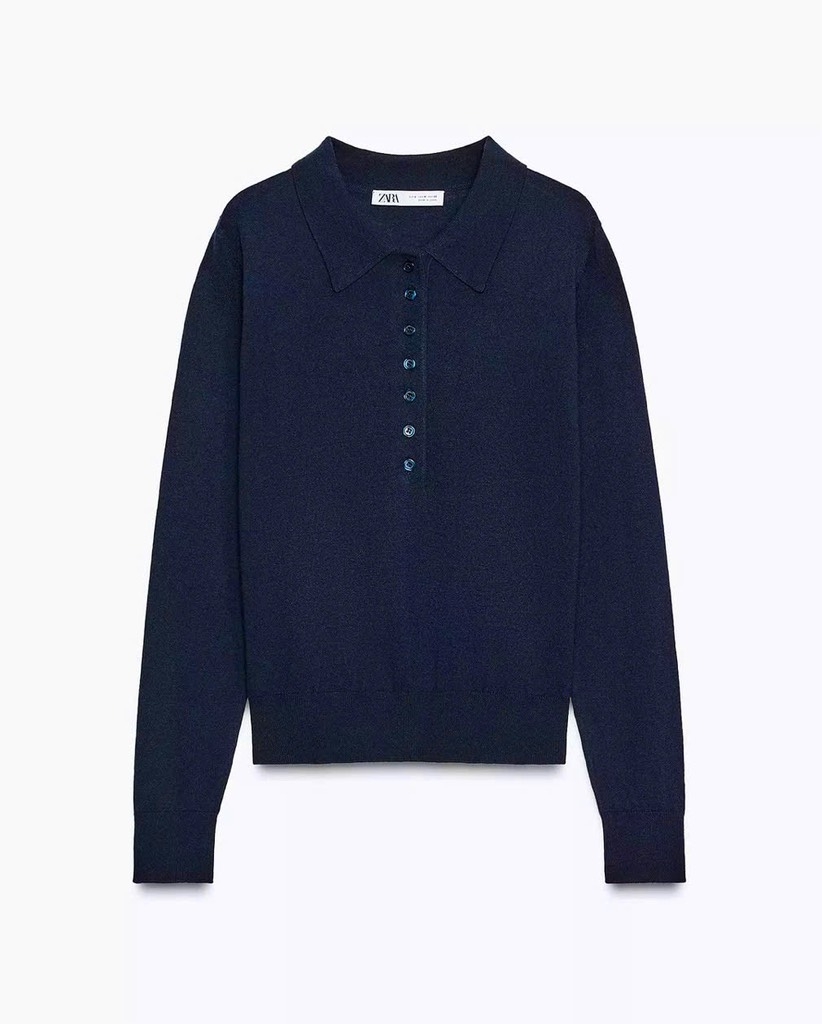 ÁO LEN TRƠN ZÀ ZÁ POLO XANH THAN DÀI TAY NỮ THU ĐÔNG