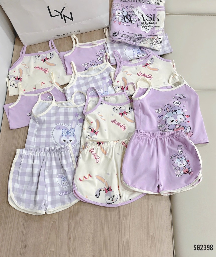 SET 3 BỘ 2 DÂY TONE TÍM BÉ GÁI
