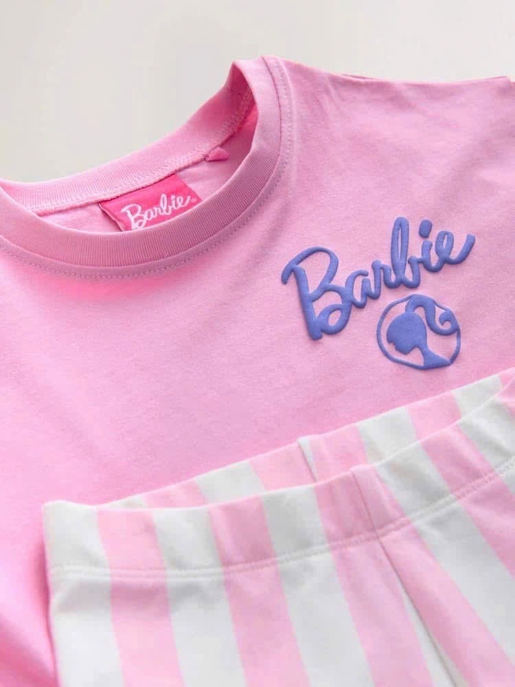 SET BARBIE QUẦN KẺ HỒNG CHO BÉ GÁI SẴN