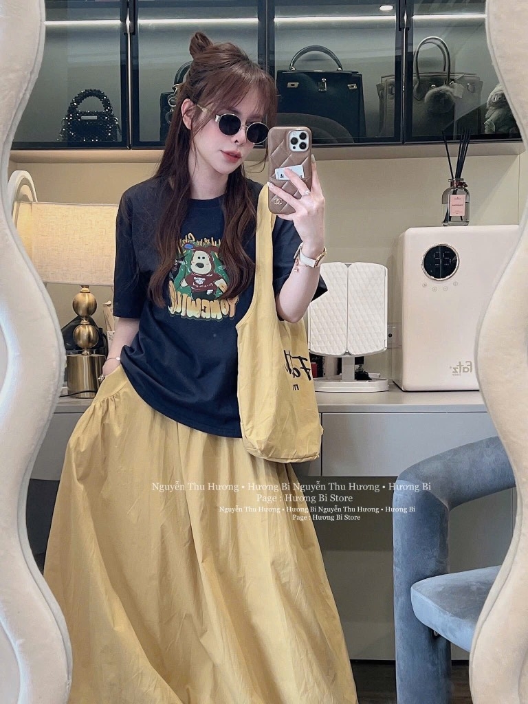 SET ÁO COTTON CHÂN VÁY GIÓ NHĂN NỮ