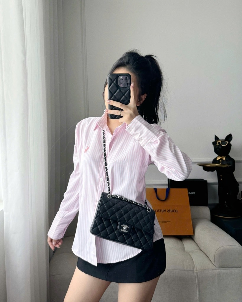 ÁO SƠ MI NỮ DÀI TAY THÊU NGỰA 3 MÀU SẴN (TRẮNG SALE 87k)
