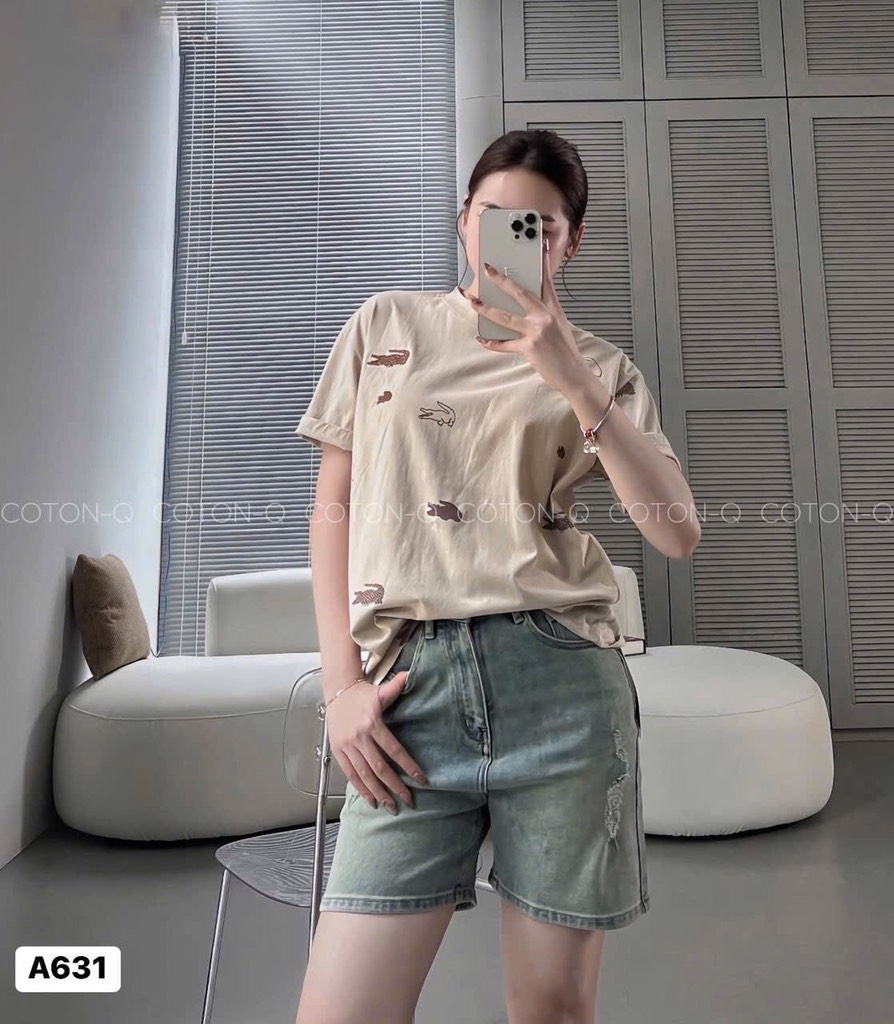 ÁO PHÔNG HOẠ TIẾT CÁ SẤU 2 MÀU NỮ