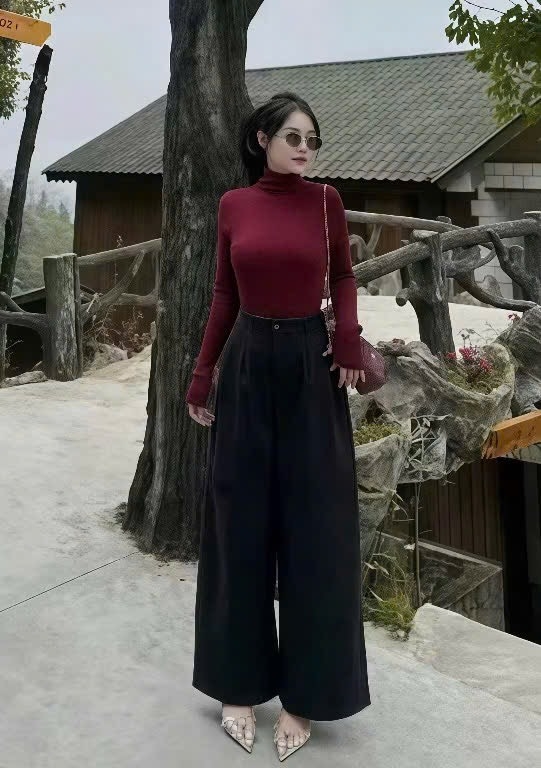 QUẦN DẠ CẠP LI DÁNG SUÔNG NỮ THU ĐÔNG